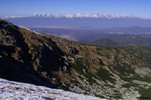 Tatry - výhled z Nízkých Tater na Vysoké Tatry